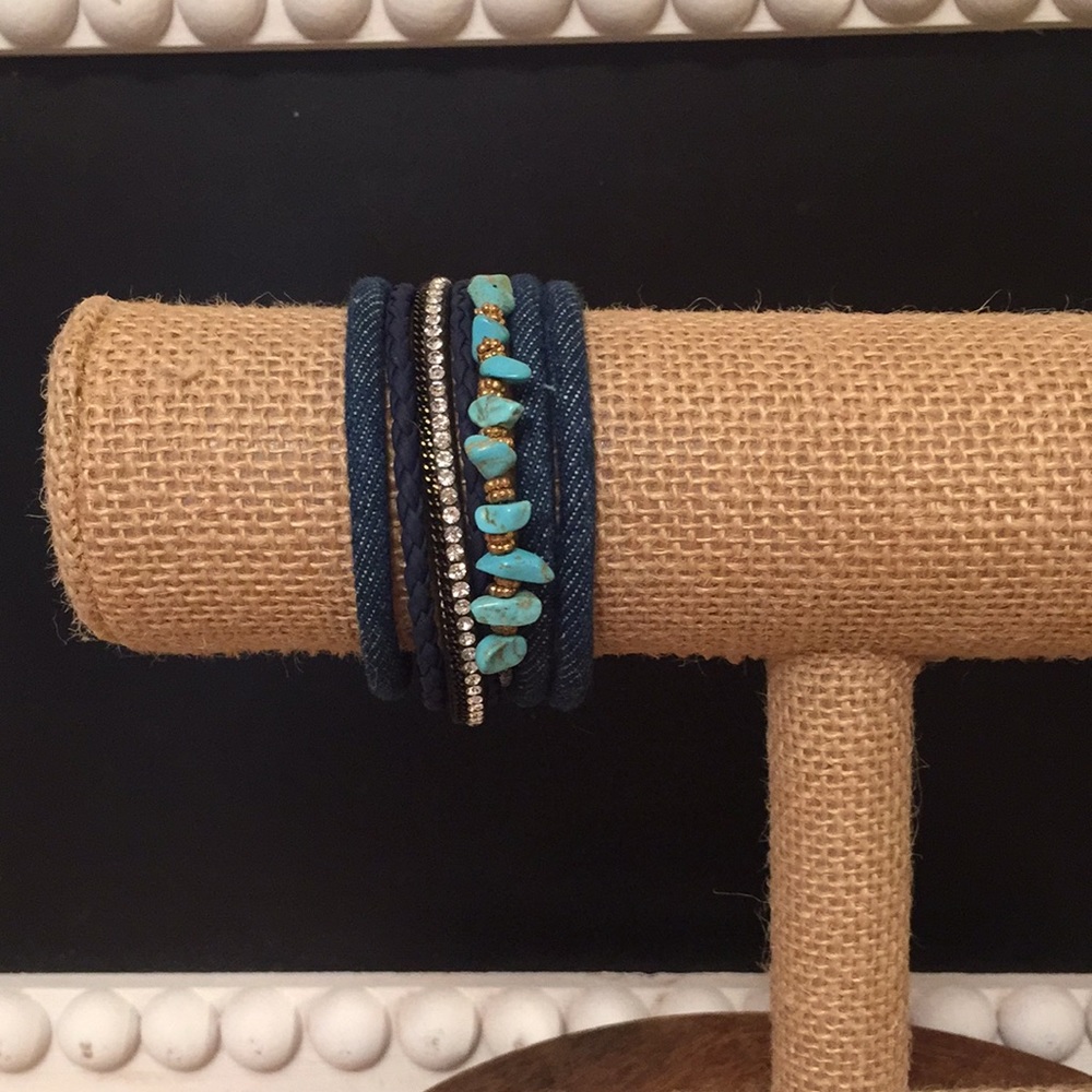 blue jean & turquoise bracelet